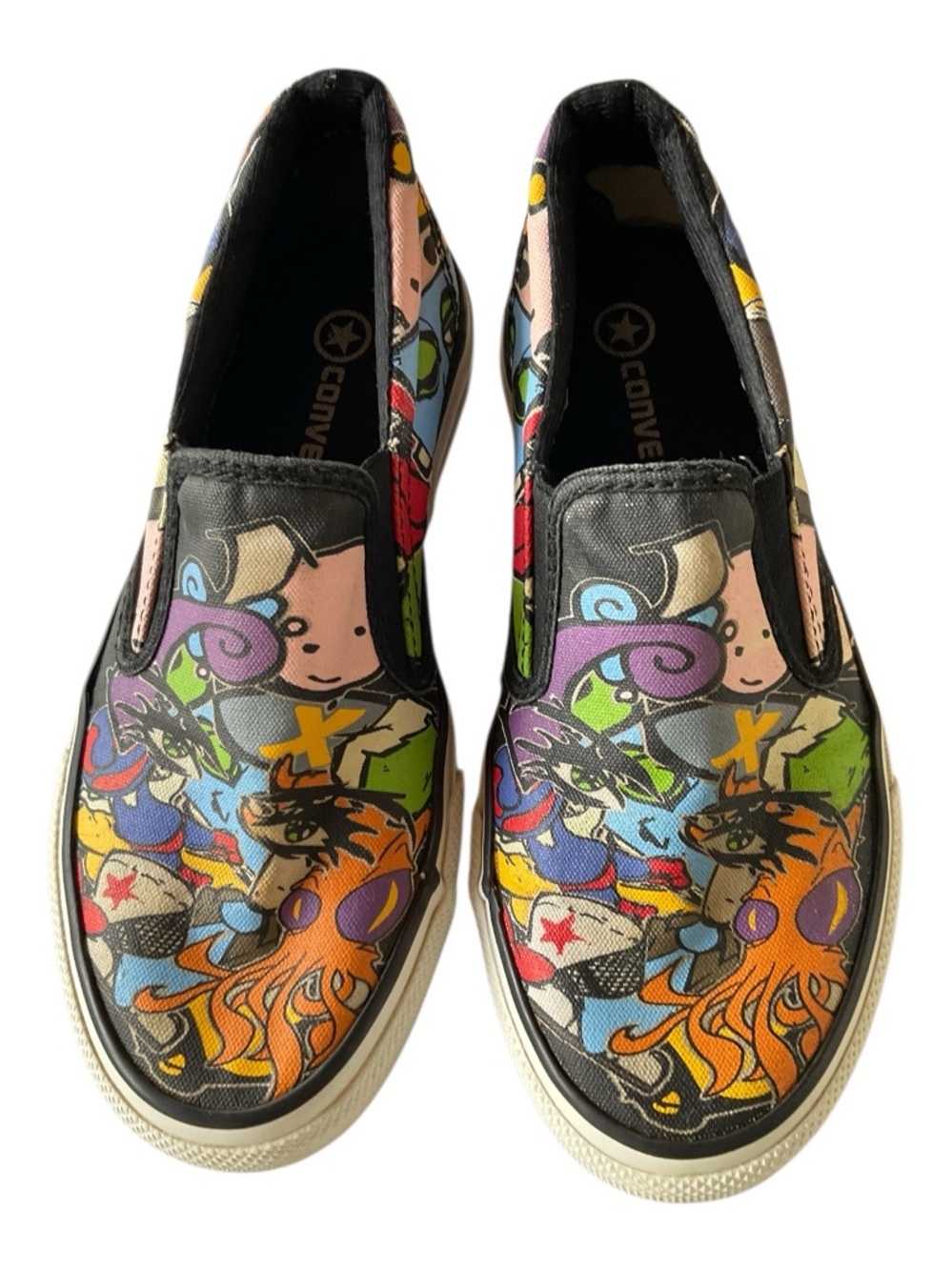 Converse Chuck Taylor Slip On Comic Pop Art Print Sneakers Women 7.5 - Picture 2 of 7